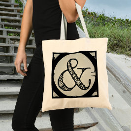 Ampersand Symbol Zwarte typografie Tote Bag