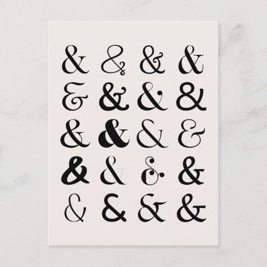 Ampersand Symbolen Briefkaart (Voorkant)