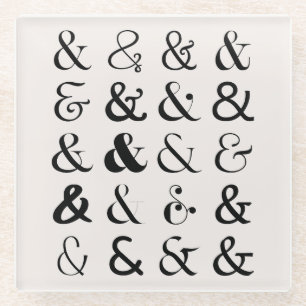 Ampersand Symbolen Glazen Onderzetter