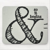 Ampersand-symbool en dus begint het grijs muismat (Voorkant)