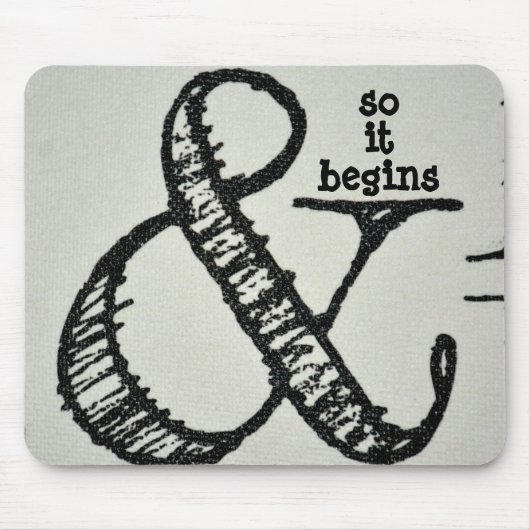 Ampersand-symbool en dus begint het grijs muismat (Voorkant)