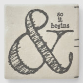 Ampersand Symbool en dus begint het natuurlijk Stenen Onderzetter (Voorkant)