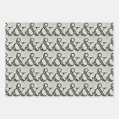 Ampersand Teken Typografie Speels Zwart & Grijs Inpakpapier Vel (Voorkant)
