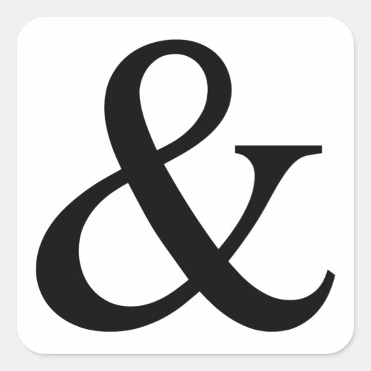 Ampersand-teken Vierkante Sticker (Voorkant)