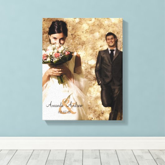  Ampersand Trouwfoto Keepsake Canvas Afdruk (Insitu (Houten vloer))