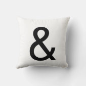 Ampersand vetgedrukte tekst in zwart-wit kussen (Achterkant)