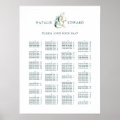 Ampersand Wedding ALPHABETICAL Order Seating Chart Poster (Voorkant)