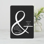 Ampersand Wedding Invitation on black texture Kaart (Staand voorkant)
