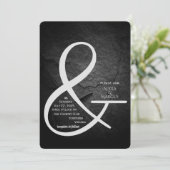 Ampersand Wedding Invitation op zwarte leisteen Kaart (Staand voorkant)