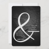 Ampersand Wedding Invitation op zwarte leisteen Kaart (Voorkant)