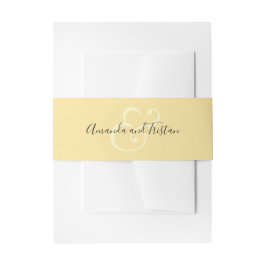 Ampersand Wedding Names Lemon Yellow Uitnodigingen Wikkel