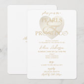 Ampersand White Pearls & Prosecco Vrijgezellenfees Kaart (Voorkant / Achterkant)