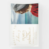 Ampersand Witte Parels & Prosecco Bruidsdiner Spandoek (Verticaal)