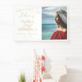 Ampersand Witte Parels & Prosecco Bruidsfeest Spandoek (Insitu)