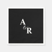Ampersand Zwart Monogram Minimalistische bruiloft Servet (Voorkant)