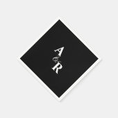 Ampersand Zwart Monogram Minimalistische bruiloft Servet (Hoek)