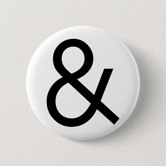Ampersand - Zwart Ronde Button 5,7 Cm (Voorkant)