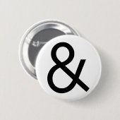 Ampersand - Zwart Ronde Button 5,7 Cm (Voorkant /achterkant)