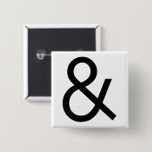 Ampersand - Zwart Vierkante Button 5,1 Cm (Voorkant /achterkant)