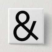 Ampersand - Zwart Vierkante Button 5,1 Cm (Voorkant)