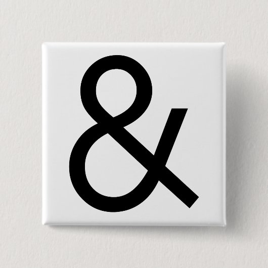 Ampersand - Zwart Vierkante Button 5,1 Cm (Voorkant)