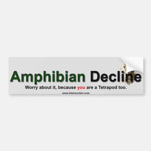 Amphibian Decline Bumpersticker (Voorkant)
