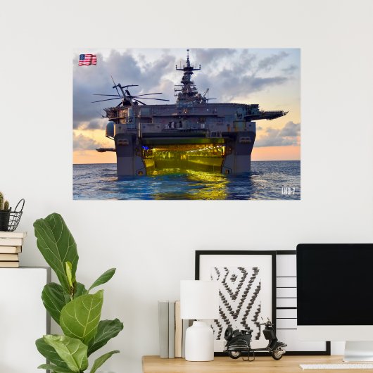 AMPHIBIOUS ASSAULT SHIP - LHD-7 POSTER (Thuiskantoor)