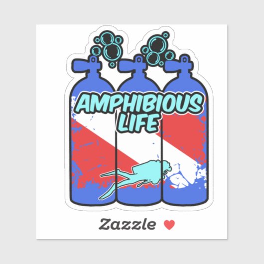 Amphibious Life Scuba Diving Sticker (Vel)