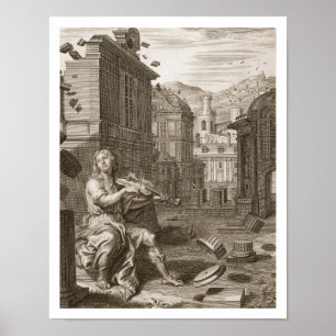 Amphion Bouwt de Mallen van Thebes door de Muziek Poster