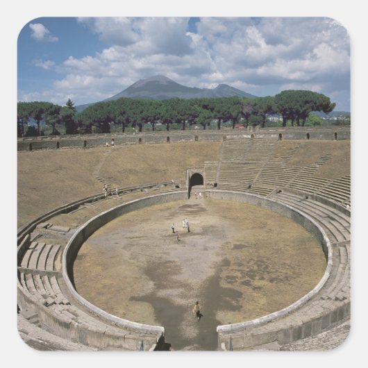 Amphitheater, met c.80 BC Vierkante Sticker (Voorkant)