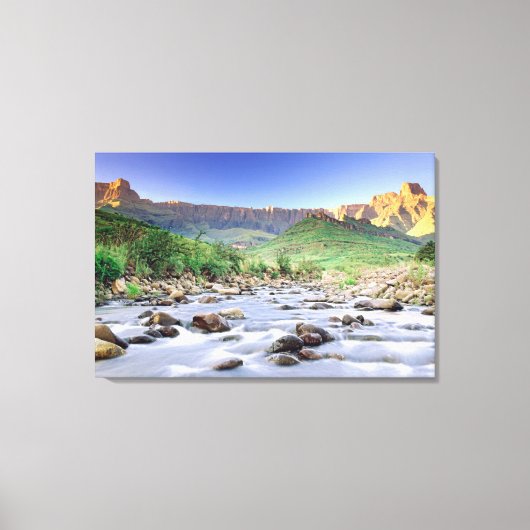 Amphitheatre And Tugela River In Drakensberg Canvas Afdruk (Voorkant)