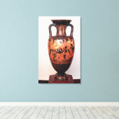 Amphora van het rode cijfer canvas afdruk (Insitu (Houten vloer))