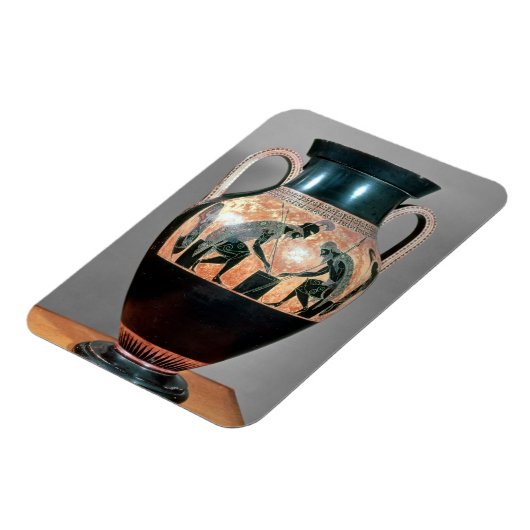 Amphora van zwarte figuren met Ajax en Achilles, Magneet (Linkerzijde)