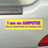 Ampute driver bumpersticker (Op auto)