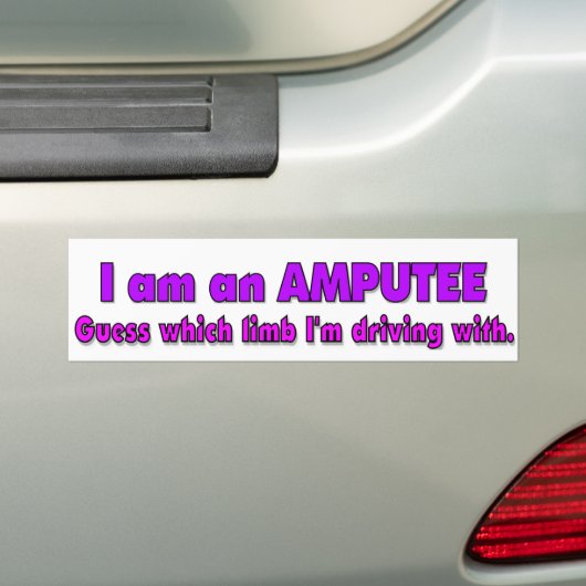 Ampute driver bumpersticker (Op auto)