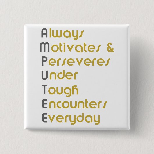 Amputee A.M.U.T.E.E. Vierkante Button 5,1 Cm (Voorkant)