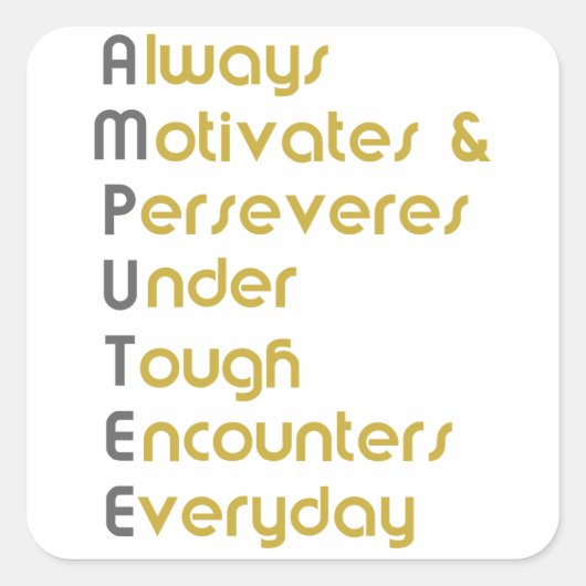 Amputee A.M.U.T.E.E. Vierkante Sticker (Voorkant)