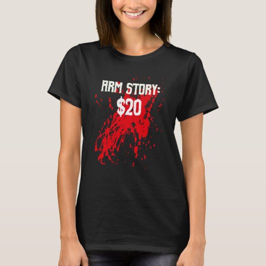 Amputee Arm Story Amputation Surgery Humor Joke T-shirt (Voorkant)