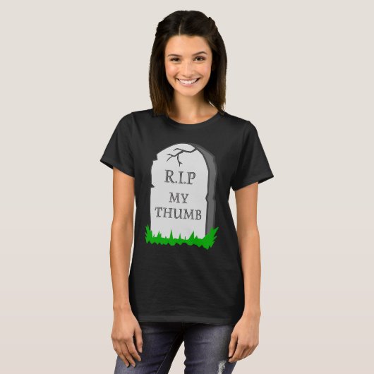 Amputee-duim-berekening RIP Mijn duim-hoofdsteen J T-shirt (Voorkant volledig)