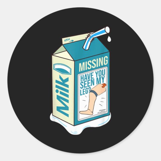 Amputee Funny Shirt Humor Quote Prosthetic Joke Ronde Sticker (Voorkant)