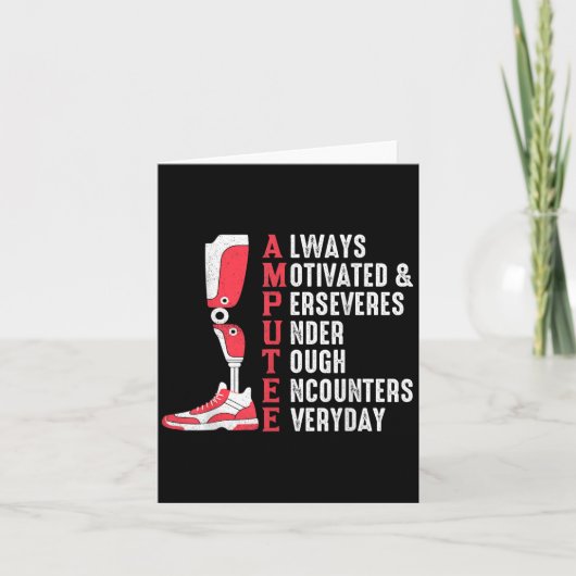 Amputee Quote Funny Leg Prosthetic Legged Chirgery Kaart (Voorkant)