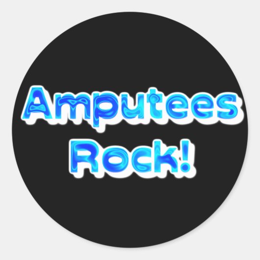 Amputes Rock! Ronde Sticker (Voorkant)