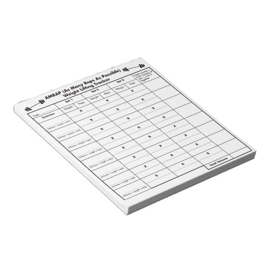 AMRAP-weegvolumeregelaar. Notitieblok (Schuin)