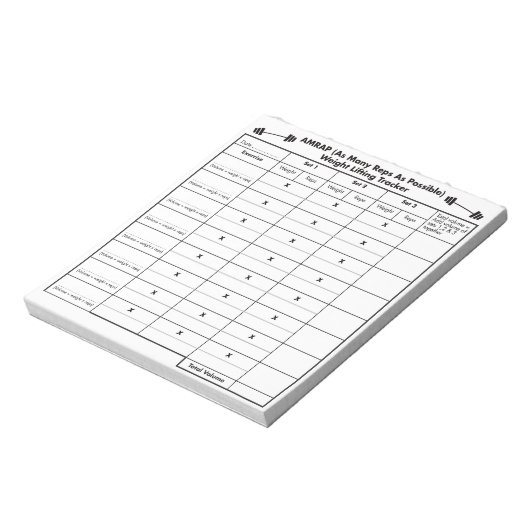 AMRAP-weegvolumeregelaar. Notitieblok (Linkerzijde)