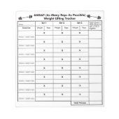 AMRAP-weegvolumeregelaar. Notitieblok (Voorkant)