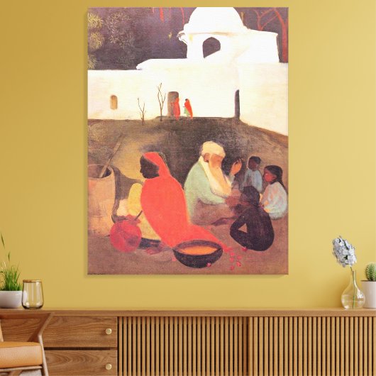 Amrita Sher-Gil - Oude verhalenverteller, fijne ku Canvas Afdruk (Insitu (Woonkamer))