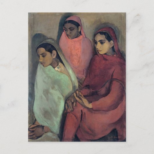Amrita Sher-Gil schilderij, Three Girls Briefkaart (Voorkant)
