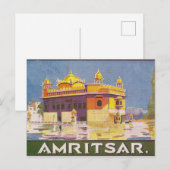 Amritsar City, gouden tempel, India,  Briefkaart (Voorkant / Achterkant)