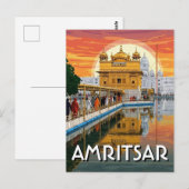 Amritsar Gouden Tempel India Briefkaart (Voorkant / Achterkant)