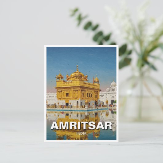 Amritsar Gouden Tempel India Briefkaart (Staand voorkant)